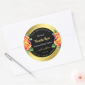 Luxury Floral Gold Black Product Packaging Labels (Envelop)