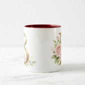 Luxury Floral Monogram Letter B Mug Elegant Gold (Centre)