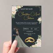 Luxury Floral Save Acrylic Wedding Invitation (In situ (ordinateur de poche))
