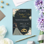 Luxury Floral Save Acrylic Wedding Invitation (Insitu (Mariage))