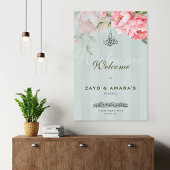 Luxury Floral Wedding Welcome Acrylic Sign