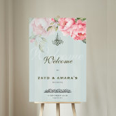 Luxury Floral Wedding Welcome Acrylic Sign