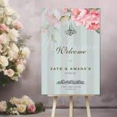 Luxury Floral Wedding Welcome Acrylic Sign