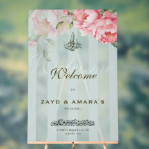 Luxury Floral Wedding Welcome Acrylic Sign