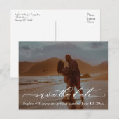 Luxury Font Typografie Romantic Beach foto Briefkaart (Voorkant / Achterkant)