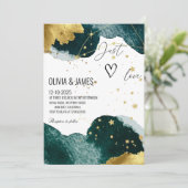 Luxury Galaxy Wedding - "Just Love" Starry Party Kaart (Staand voorkant)