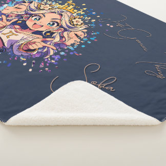 Luxury Gemini Name Sherpa Birthday Blanket Deken