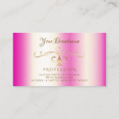 Luxury Girly Pink Gold Corner met Initialen Visitekaartje (Achterkant)