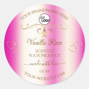 Luxury Girly Pink Gold Product Labels Logo