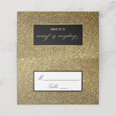 Luxury Glam Black en Gold Glitter Wedding Table (Buitenkant ongevouwen)