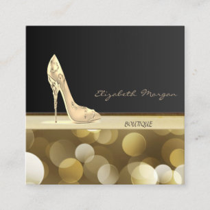 Luxury Glam Elegant, Bokeh, Hiel Vierkante Visitekaartje