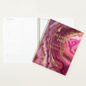 Luxury Glam Magenta Purple Agate & Gold Geode (Devant avec enveloppe)