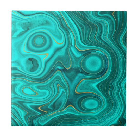 Luxury Glam Turquoise Abstract patroon Tegeltje (Voorkant)