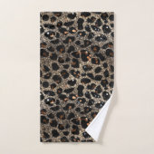 Luxury Glitter Brown Black Gold Leopard Pattern (Serviette à main)