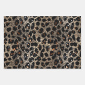 Luxury Glitter Brown Black Gold Leopard Pattern Inpakpapier Vel (Voorkant)