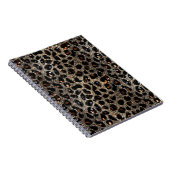 Luxury Glitter Brown Black Gold Leopard Pattern Notitieboek (Rechterzijde)