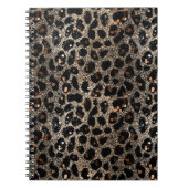 Luxury Glitter Brown Black Gold Leopard Pattern Notitieboek (Voorkant)
