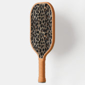 Luxury Glitter Brown Black Gold Leopard Pattern Pickleball Paddle (Links)