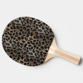 Luxury Glitter Brown Black Gold Leopard Pattern Tafeltennisbatje (Zijkant)