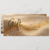 Luxury Glitter Gold Abstract Gift Certificate Advieskaart (Voorkant / Achterkant)