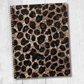 Luxury Glitter Gold Brown Black Leopard Pattern