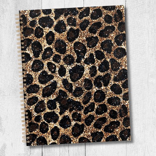 Luxury Glitter Gold Brown Black Leopard Pattern