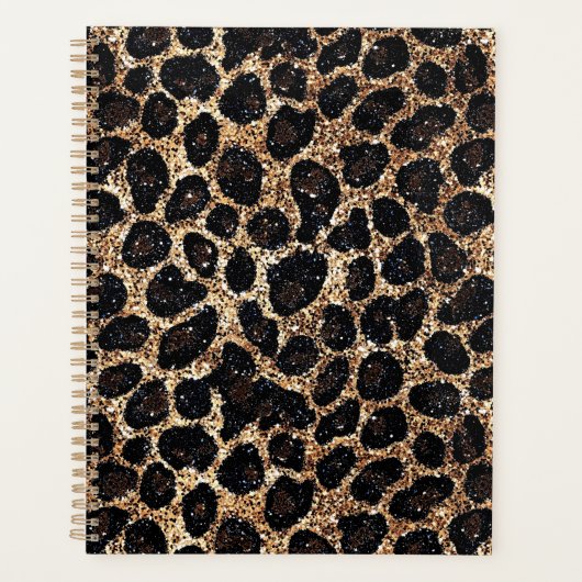 Luxury Glitter Gold Brown Black Leopard Pattern (Devant)