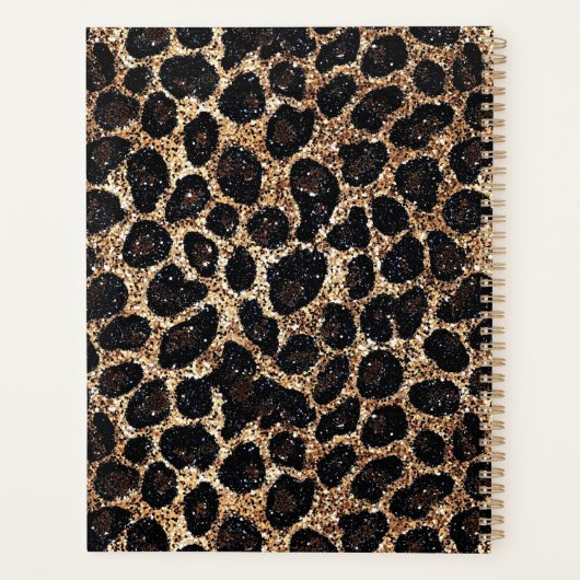 Luxury Glitter Gold Brown Black Leopard Pattern (Dos)