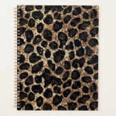 Luxury Glitter Gold Brown Black Leopard Pattern Planner (Voorkant)