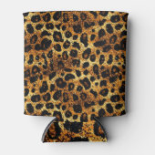Luxury Glitter Gold Brown Rust Leopard Pattern Blikjeskoeler (Voorkant)