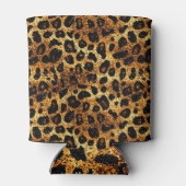 Luxury Glitter Gold Brown Rust Leopard Pattern Blikjeskoeler (Achterkant)
