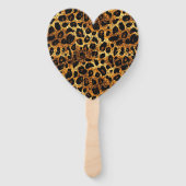 Luxury Glitter Gold Brown Rust Leopard Pattern Handwaaier (Voorkant)