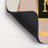 Luxury Glitter Roos Gold Monogramed Muismat (Hoek)