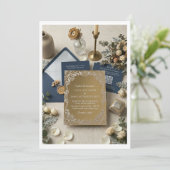 Luxury Gold Acrylic Wedding Invitation Suite (Debout devant)