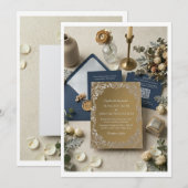 Luxury Gold Acrylic Wedding Invitation Suite (Devant / Derrière)