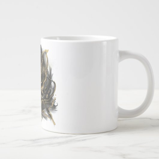 Luxury Gold and Black Abstract Marble  Extra Grote Beker (Rechts)