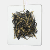 Luxury Gold and Black Abstract Marble Ink Flow Keramisch Ornament (Links)