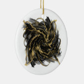 Luxury Gold and Black Abstract Marble Ink Flow Keramisch Ornament (Rechts)