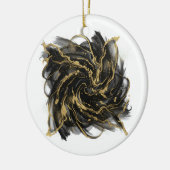 Luxury Gold and Black Abstract Marble Ink Flow Keramisch Ornament (Links)