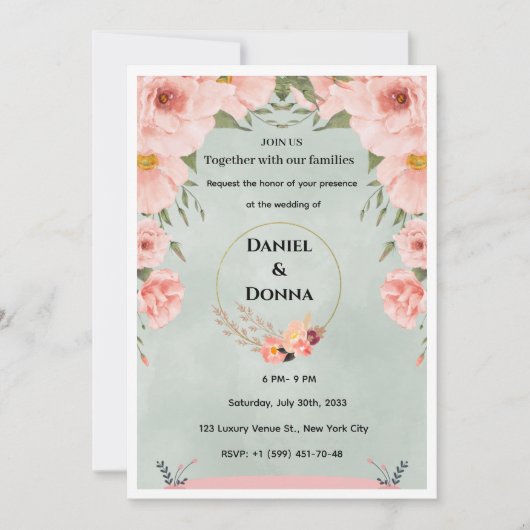 Luxury Gold Arch Wedding Invitation (Devant)