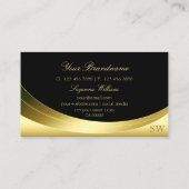 Luxury Gold Black met Monogram Sparking Diamond Visitekaartje (Achterkant)