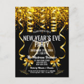 Luxury Gold Black Nouvel An`s Eve Party Invitation (Devant)