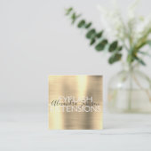 Luxury Gold Borhed Metal Eyelash Extensions Vierkante Visitekaartje (Staand voorkant)