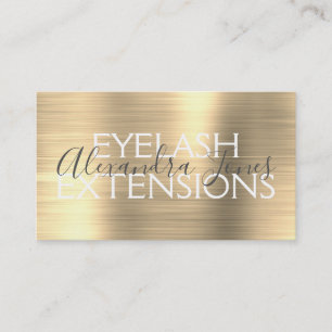 Luxury Gold Borhed Metal Eyelash Extensions Visitekaartje