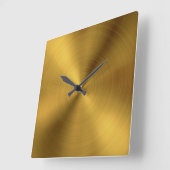 Luxury Gold Borhed Metal Texture 6 Vierkante Klok (Hoek)