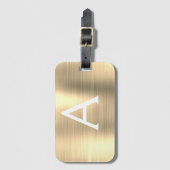 Luxury Gold Brushed Metal Monogram Name Initiaal Bagagelabel (Voorkant (verticaal))