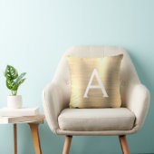 Luxury Gold Brushed Metal Monogram Name Initiaal Kussen (Stoel)