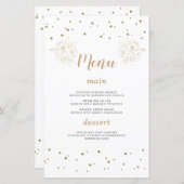 Luxury Gold Confetti 50e anniversaire Mariage Menu (Devant / Derrière)