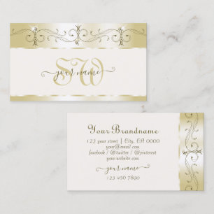Luxury Gold Cream Mousserende juwelen Monogram Visitekaartje