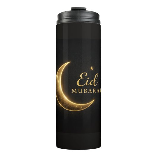 Luxury Gold Crescent Eid Mubarak Bottle Modern Isl Thermosbeker (Voorkant)